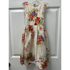 Rare Editions Sleeveless Dress Beige Floral Size 6X